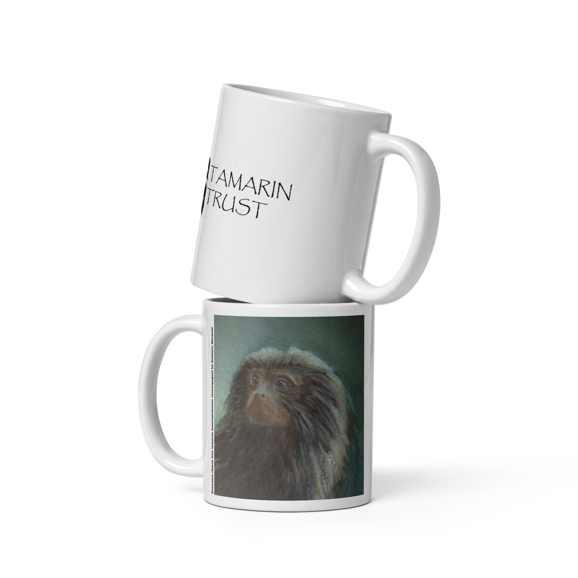 Mug with Black Lion Tamarin painting