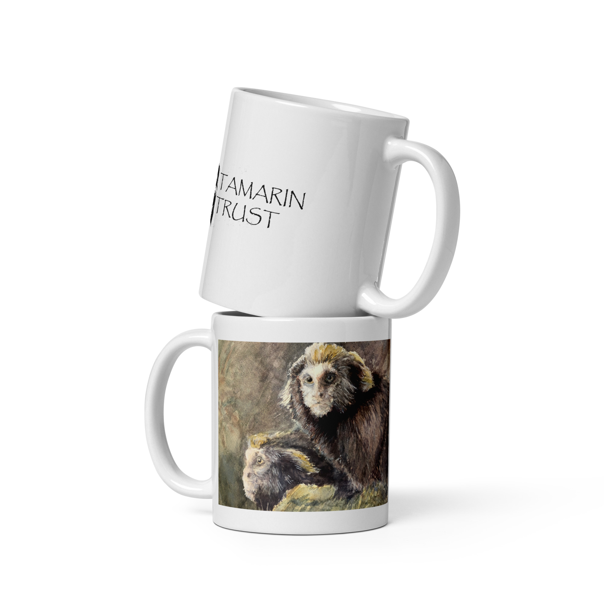 Mug with Buffy Tufted Ear Marmoset painting